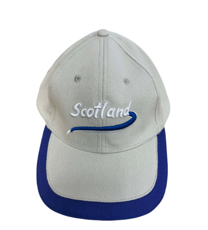 'Scotland' Swirl Baseball Cap in Grey with Blue Trim