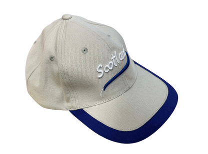 'Scotland' Swirl Baseball Cap in Grey with Blue Trim