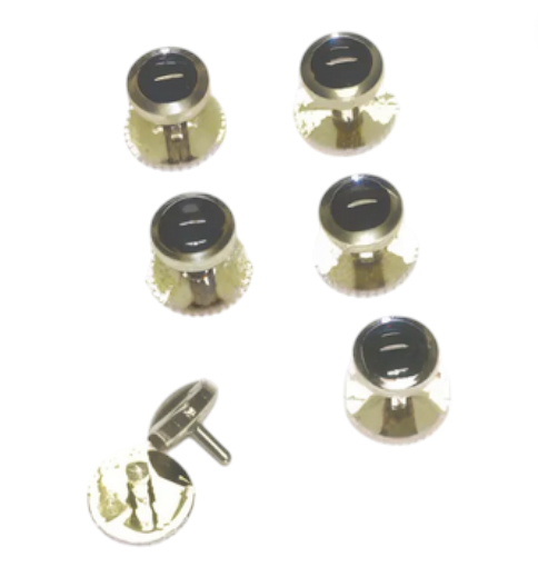 Dress Shirt Studs - Black & Chrome