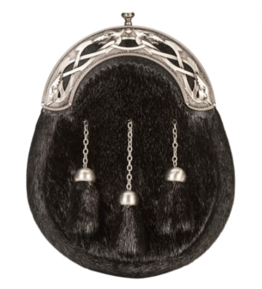 Antique Serpent on Black Seal Sporran