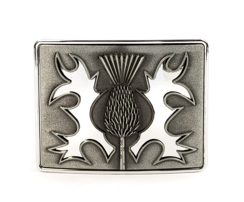 Gunmetal Thistle Belt Buckle