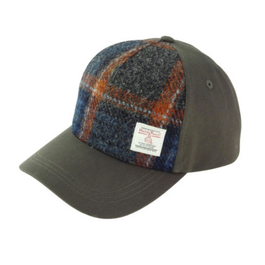 Rust Orange & Grey Tweed Baseball Cap