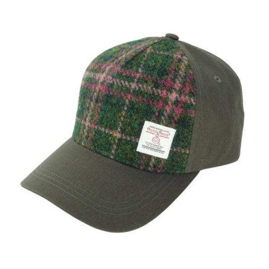 Dark Grey & Plum Tweed Baseball Cap