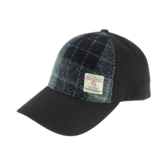 Grey & Black Tweed Baseball Cap