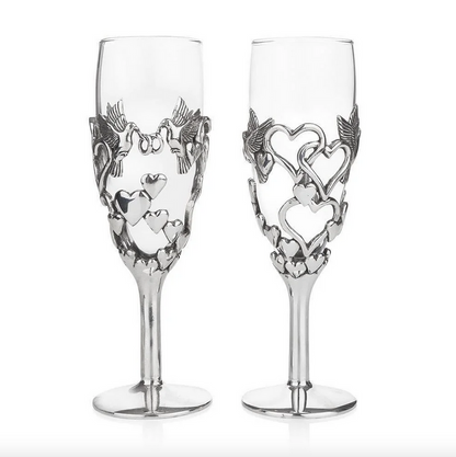 Love Birds Champagne Glasses