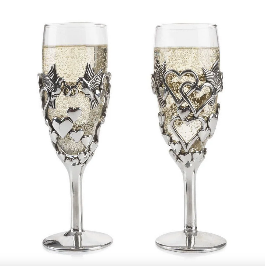 Love Birds Champagne Glasses