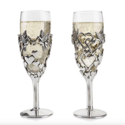 Love Birds Champagne Glasses