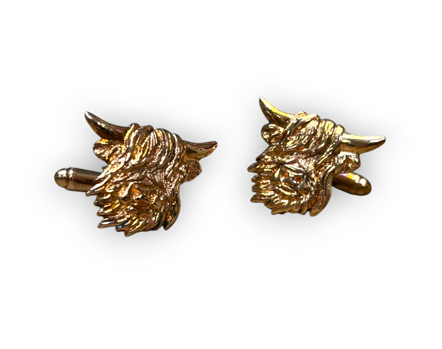 Copper Highland Cow Pewter Cufflinks
