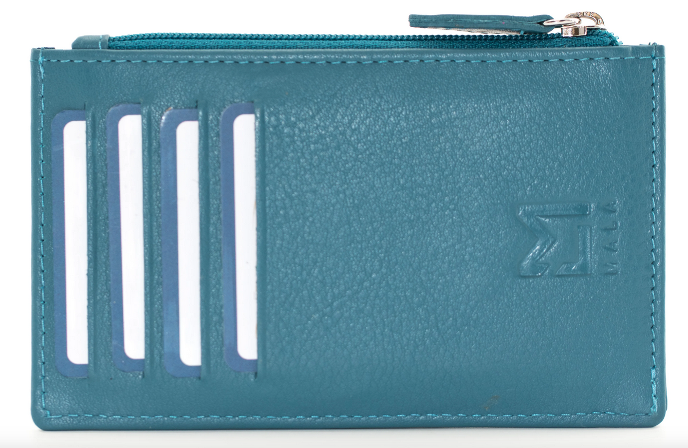 Highland Cow Teal Leather Card And Coin Purse