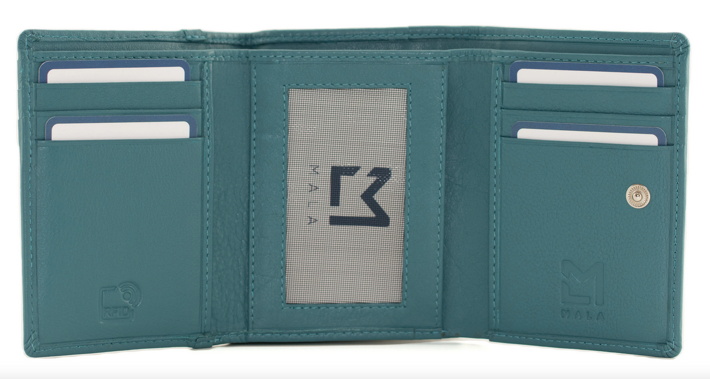 Highland Cow Leather Mum & Daughter Teal Purse