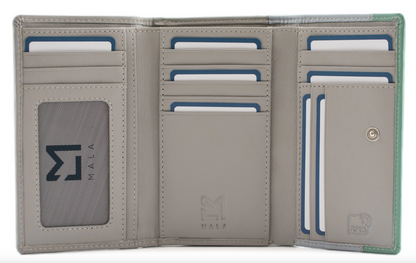 Valais Field Of Sheep Tri Fold Leather Purse