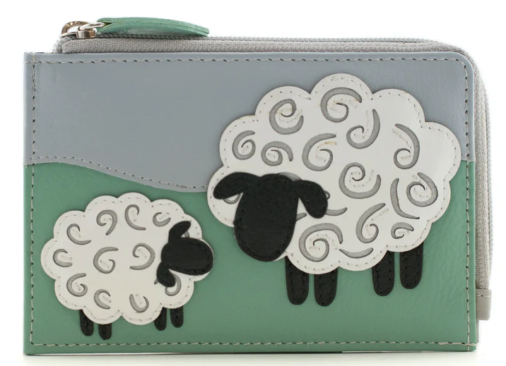 Valais Field Of Sheep Leather Coin & Card Holder