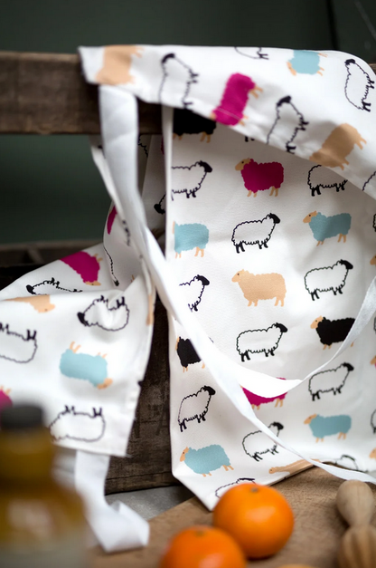 Multicoloured Sheep Cotton Apron
