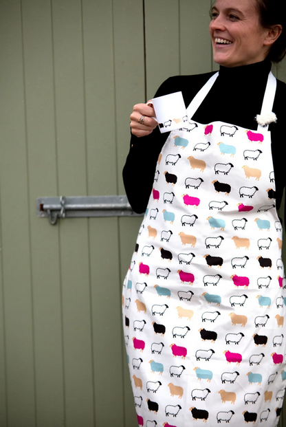Multicoloured Sheep Cotton Apron
