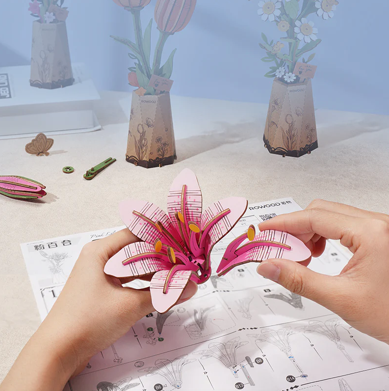 Pink Lily Pot Model Kit