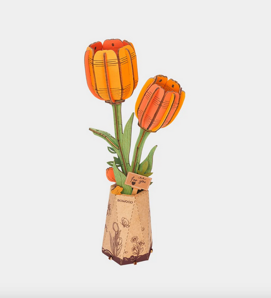 Orange Tulip Pot Model Kit