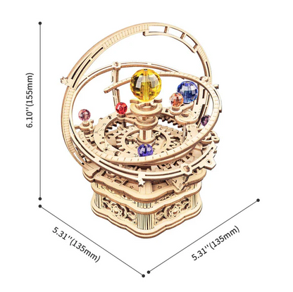 Starry Night Orrery Mechanical Music Box Wooden Model Kit