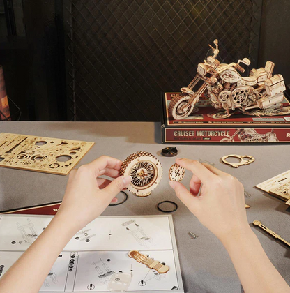 Cruiser Motorcycle Wooden Model Kit