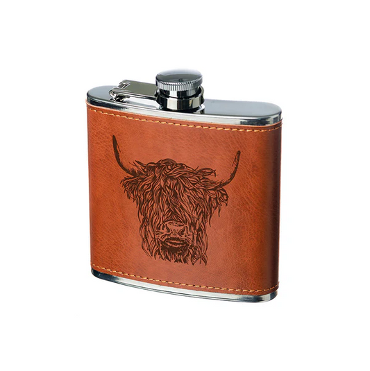 Leather Cow Hip Flask