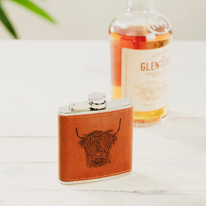 Leather Cow Hip Flask