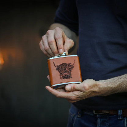 Leather Cow Hip Flask