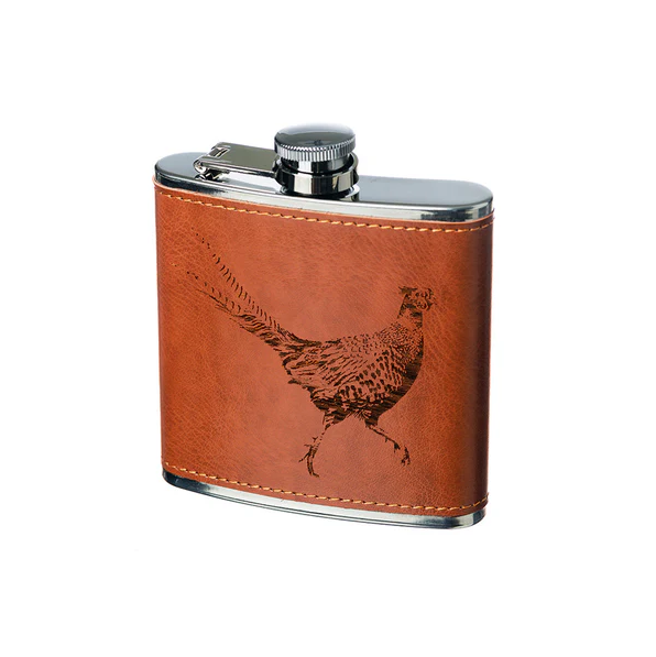 Leather Pheasant Hip Flask