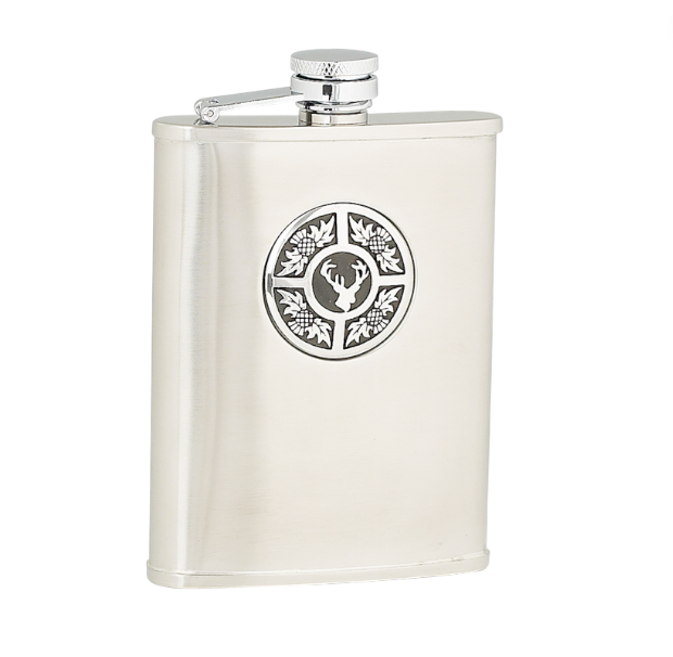 6oz Stag Thistle Hip Flask