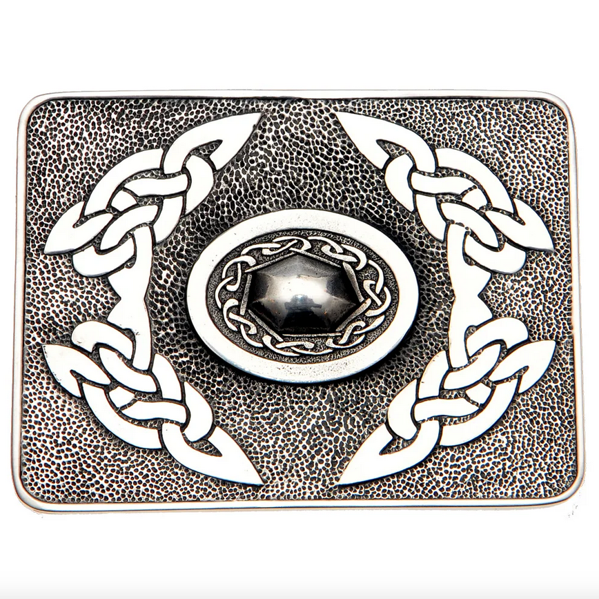 Pewter Oval Celtic Knotwork Belt Buckle