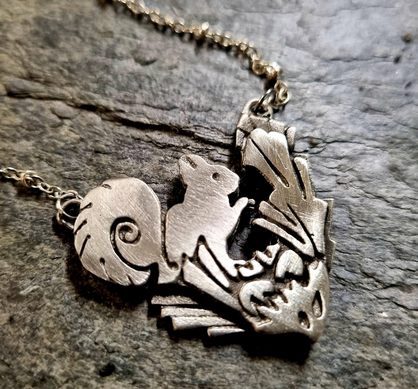 'Braw Beastes' Pewter Squirrel Pendant
