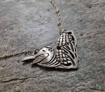 'Braw Beastes' Pewter Goldcrest Pendant