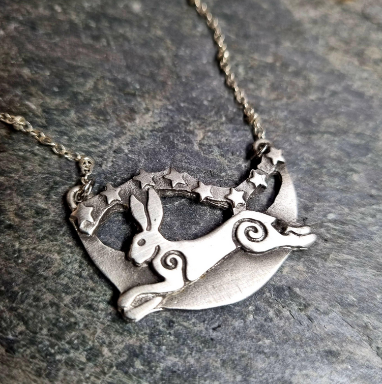 'Braw Beastes' Pewter Hare Pendant