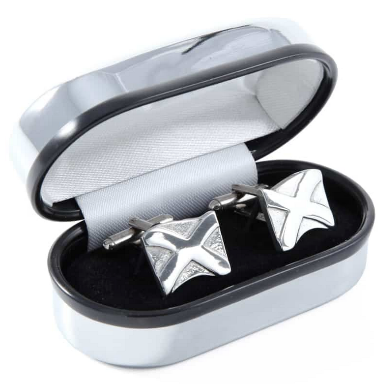 Pewter Saltire Cufflinks