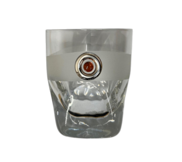Silver & Amber Applique Whisky Tumbler