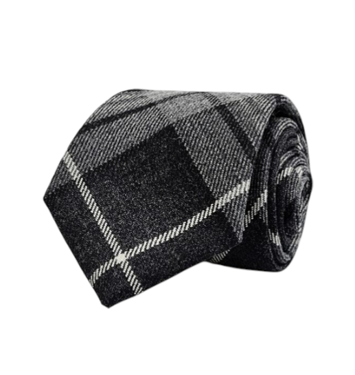 100% Wool Traditional Tartan Neck Tie - Hebridean Granite