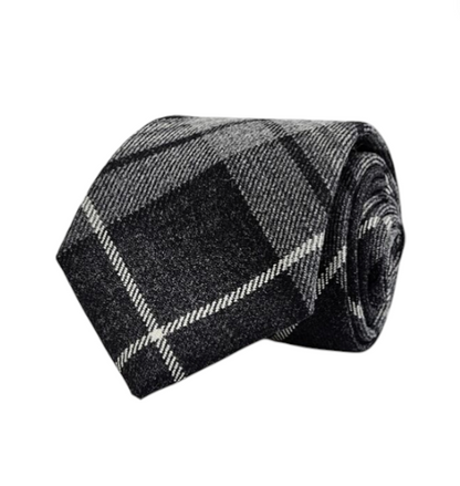 100% Wool Traditional Tartan Neck Tie - Hebridean Granite
