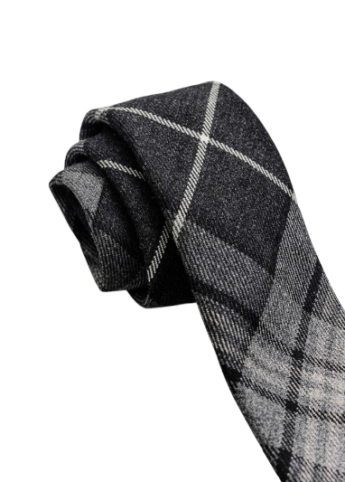 100% Wool Traditional Tartan Neck Tie - Hebridean Granite