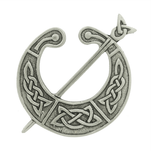 Antique Pewter Hunterston Plaid Brooch