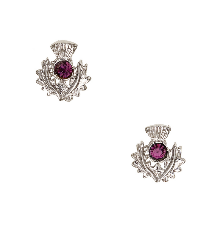 Dark Amethyst Thistle Earrings