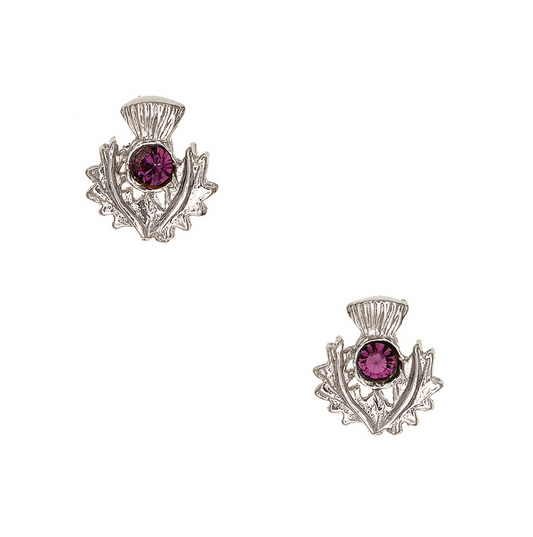 Dark Amethyst Thistle Earrings