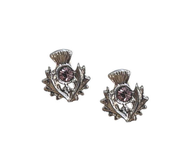Light Amethyst Thistle Earrings