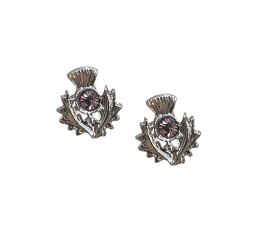 Light Amethyst Thistle Earrings