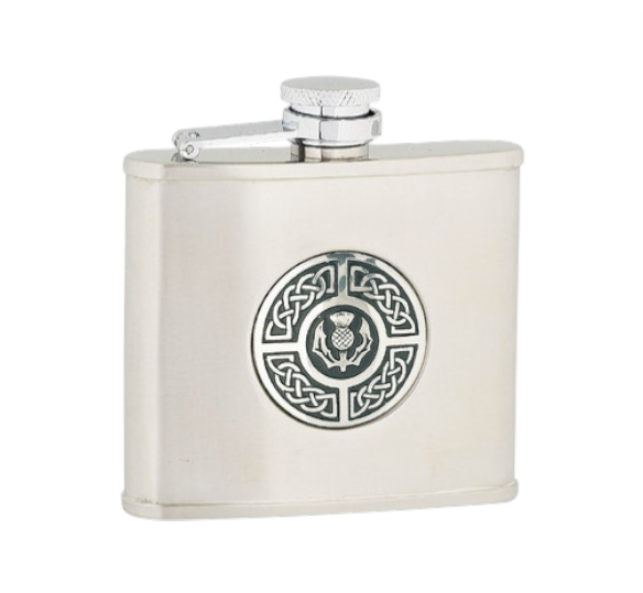 4oz Celtic Knot & Thistle Hip Flask