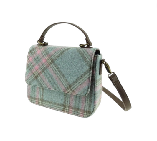 Tweed Ladies Mint Green Pink Greta Handbag