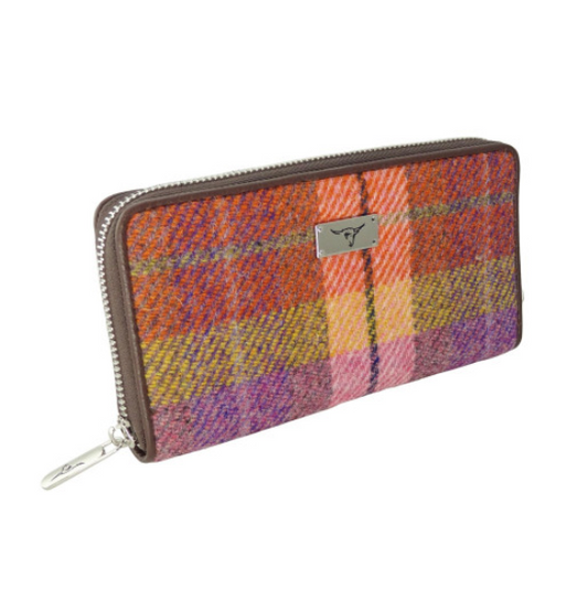 Peach And Purple Tartan Staffa Purse