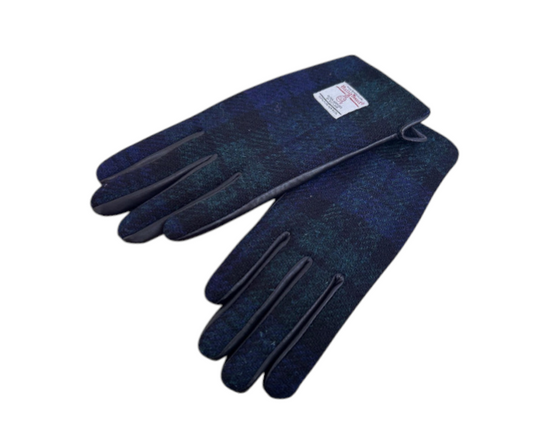 Ladies Small Black Watch Tartan Gloves