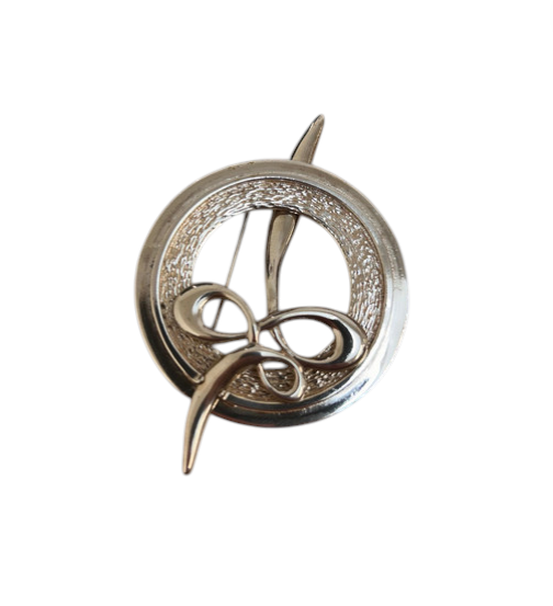 Stunning Twisted Knotwork Solid Sterling Silver Wallis Hunter Plaid Sash Brooch