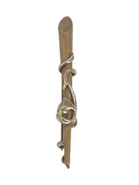 Bronze Thistle Entwining Kilt Pin