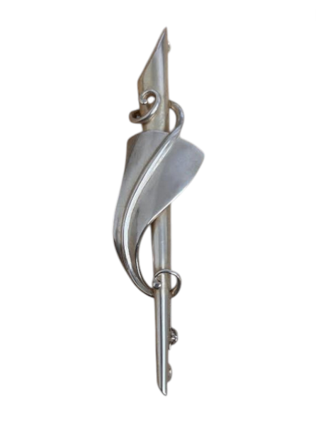 Fern Leaf Solid Silver Kilt Pin