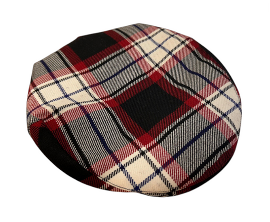 Red & Black Tartan Flat Cap