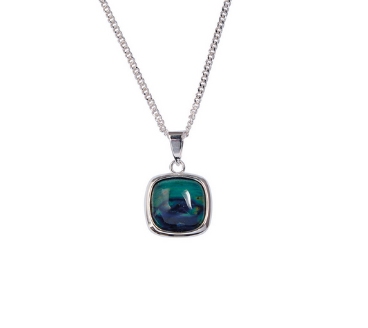 Green Square Heather Necklace